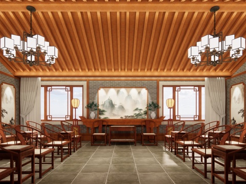 New Chinese-style Reception Room Meeting Hall Lounge Meeting Room