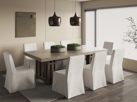 Modern Bar Dining Table and Chair Combination Plant