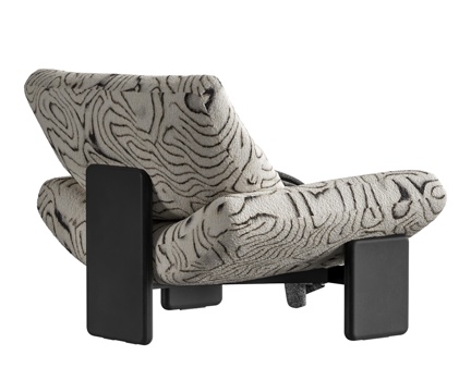 Minotti Emmi Sofa Chair Printed Sofa Chair Fabric Lounge Chair