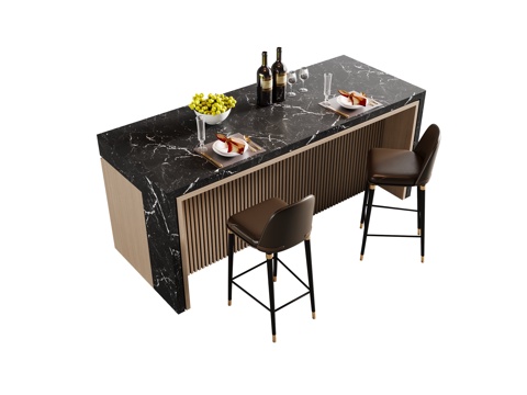 Italian Affordable Luxury Style Bar Chair Island Table