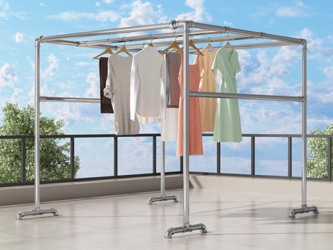 Drying rack balcony hanging rack ceiling clothes pole clothes sky