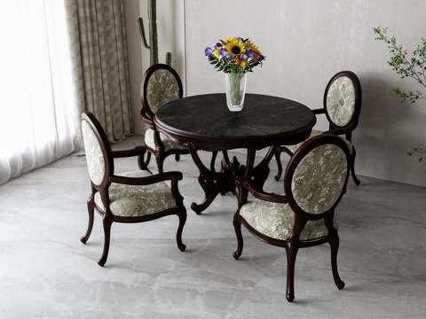 American dining table and chair combination