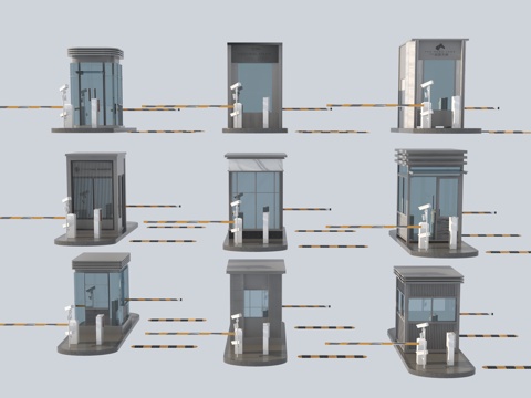 Modern other public buildings_guard box_guard box_security box_swing gate_parking rod