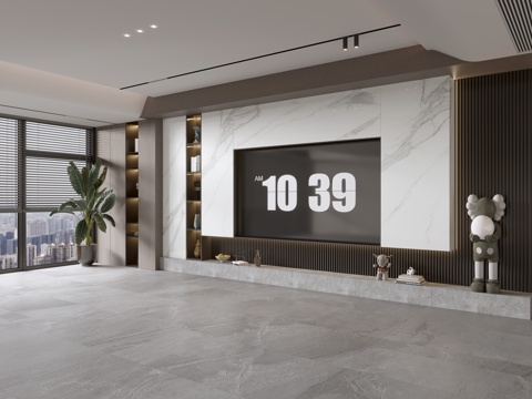 Modern Italian Living Room Affordable Luxury Style TV Wall Full Wall TV Cabinet