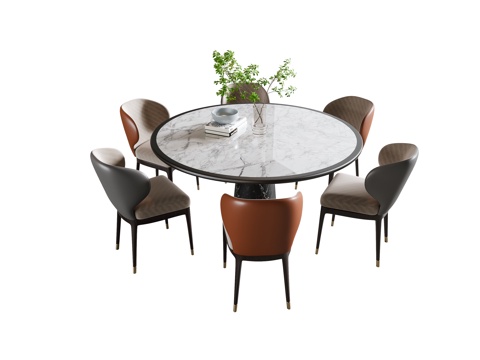 Modern Affordable Luxury Style Dining Table and Chair Round Dining Table