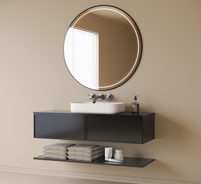 Modern Bathroom Cabinet Wash Desk Bath Cabinet Table Basin Mirror