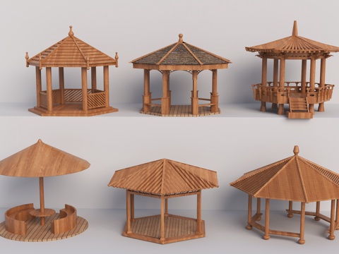 Neo-Chinese Style Pavilion Chinese Style Pavilion Pavilion Rest Pavilion Round Pavilion Hexagonal Pavilion Chinese Style Wooden Pavilion