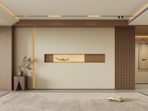 Zen new Chinese living room sofa Wall