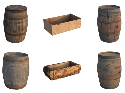 Storage wooden box barrel drawer