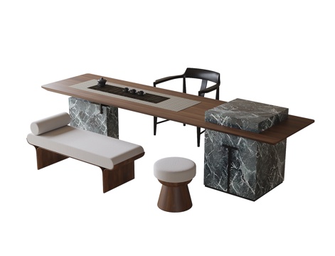 Modern Tea Table and Chair Combination Tea Table Stool Bench Tea Set