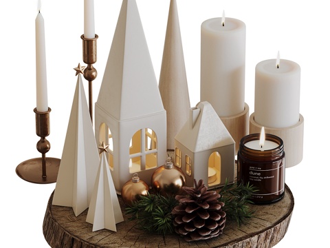 Candle candlestick Christmas ornaments