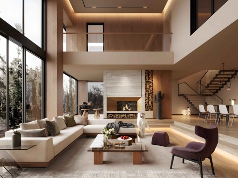 Modern Villa Living Room Pick Empty Villa Living Room Sinking Villa Living Room Villa Sofa Coffee Table