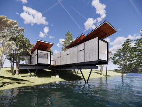 Waterfront Villa Modern Homestay Post-modern Architecture