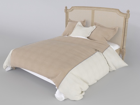 European Double Bed French Double Bed Master Bedroom Double Bed Rattan Double Bed