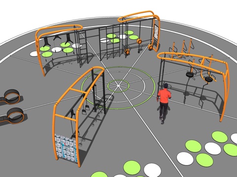 Modern sports fitness equipment youth fitness area