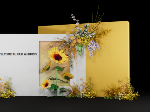 Sunflower beauty Chen wedding background