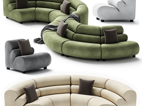 Modern Italian LINDAU Shaped Sofa