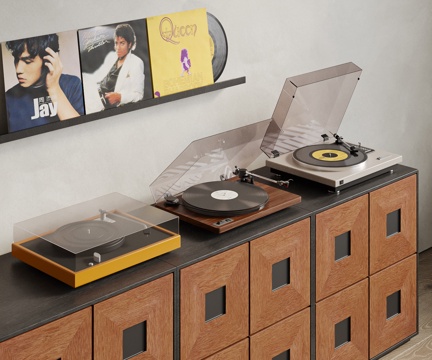 Mid-century Style record player combination