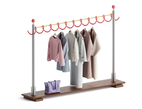 Cream Vintage Floor Hanger Simple Creative Clothes Hanger Clothes Rack Coat Rack Clothing Store Display