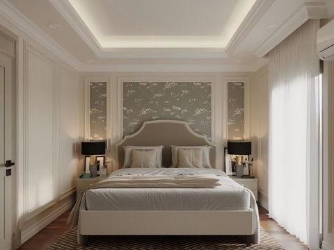 European Style Bedroom Simple European Master Bedroom Villa Master Bedroom Simple European Fabric Double Bed