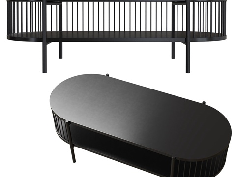 Modern Italian Haris Black Coffee Table