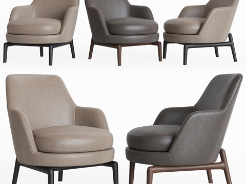 Flexform Leda leather armchair