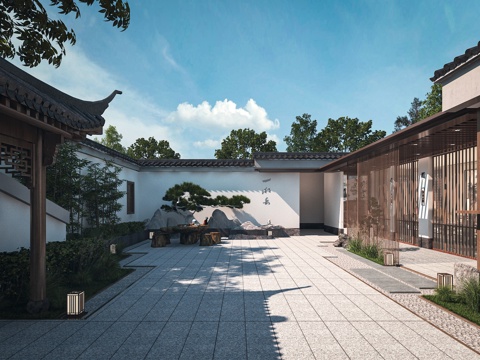 Chinese Garden Landscape Chinese Wall Chinese Villa Courtyard