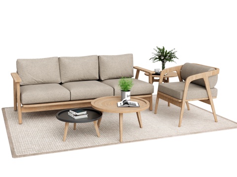 Modern Couch Log Style sofa coffee table combination