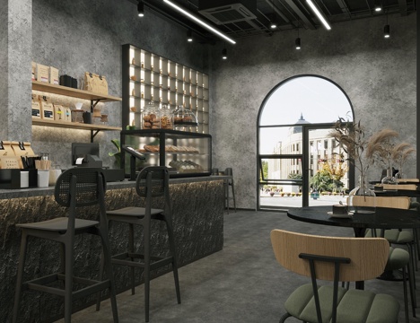 Industrial Style Cafe Industrial Style Milk Tea Shop Coffee Table and Chair Milk Tea Shop Table and Chair Coffee Shop Center