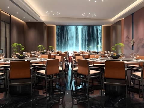 New Chinese Hotel DiningRoom Hotel Ballroom New Chinese Restaurant Large Box New Chinese Restaurant Package