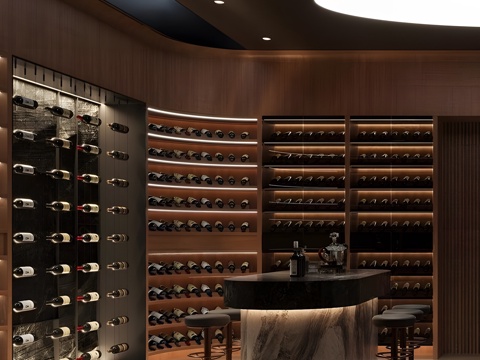 Affordable Luxury Style Italian Wine Cellar Cigar Room Glass Wine Cabinet Wine Rack Bar Negotiation Room Basement Storage Room