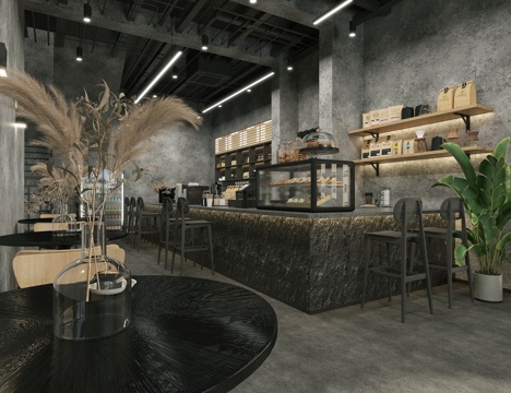 Industrial Style Cafe Industrial Style Milk Tea Shop Coffee Table and Chair Milk Tea Shop Table and Chair Coffee Shop Center