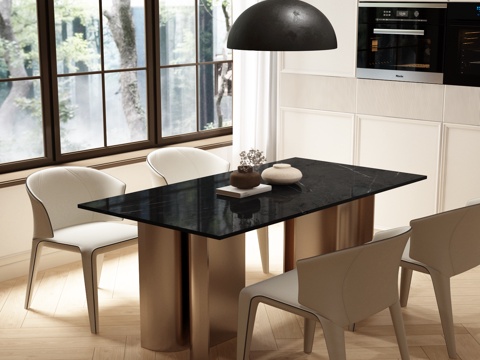 Modern Affordable Luxury Style Dining Table and Chair Modern Italian Dining Table and Chair Italian Light Luxury Dining Table and Chair