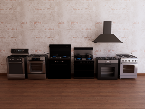 Kitchen appliances integrated stove