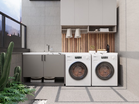 Modern Living Balcony Housekeeping Cabinet Washing Machine