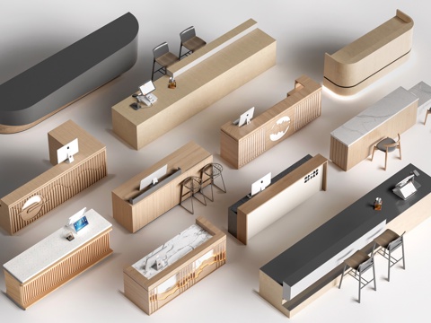 Modern cashier counter, bar counter, reception desk, front desk