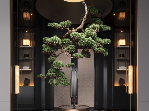 Neo-Chinese Style Aisle Landscape Device Hanging Tree