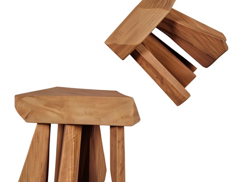 Modern Log Decorative Ornaments Shaped Low Stool