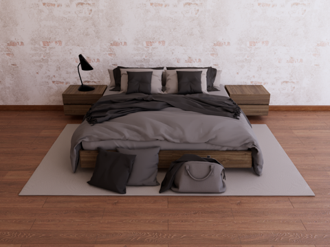 Bed combination Wooden bed Wooden bed