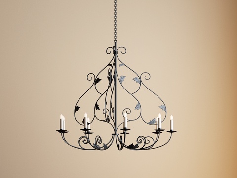 Modern American Iron Chandelier