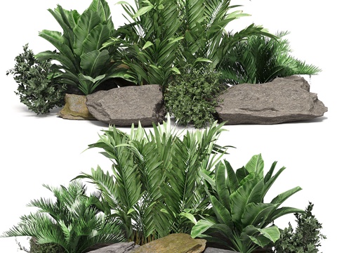 Modern yard plant pile