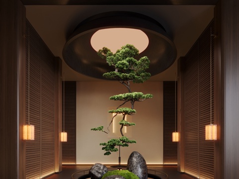 Neo-Chinese Style Aisle Landscape Device Hanging Tree