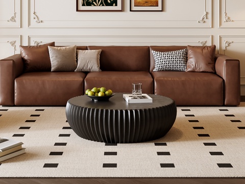 French sofa and coffee table combination