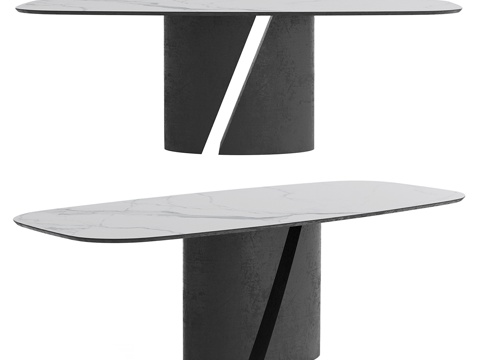 Modern Italian Kronco Dia Rock Plate Dining Table