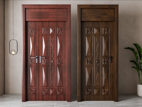 American solid wood door combination