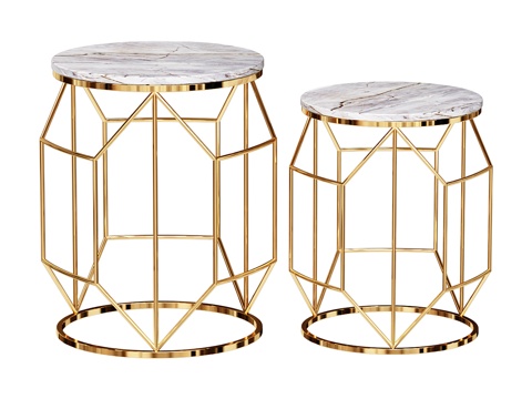 Modern Affordable Luxury Style GLASAR Side Table