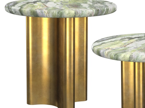 Modern Affordable Luxury Style Stone Metal Side Table