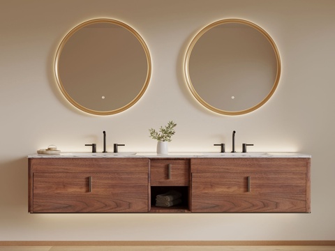 Mid-century Style Bathroom Cabinet Mirror