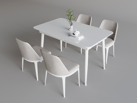 Nordic Cream Style Dining Table and Chair Solid Wood Dining Table and Chair Backrest Chair