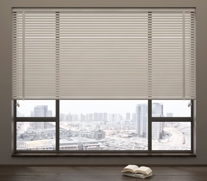 Modern curtains venetian blinds floor-to-ceiling windows